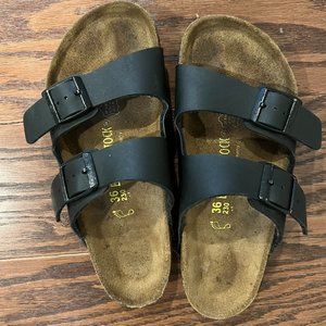 Women's Birkenstock Slide Sandals (Black)